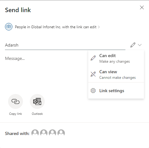 Sharing Options permissions