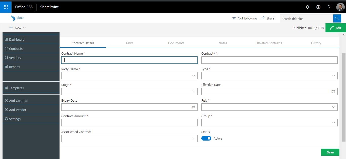 Dock 365-Contract Management Dashboard - Contract Amount