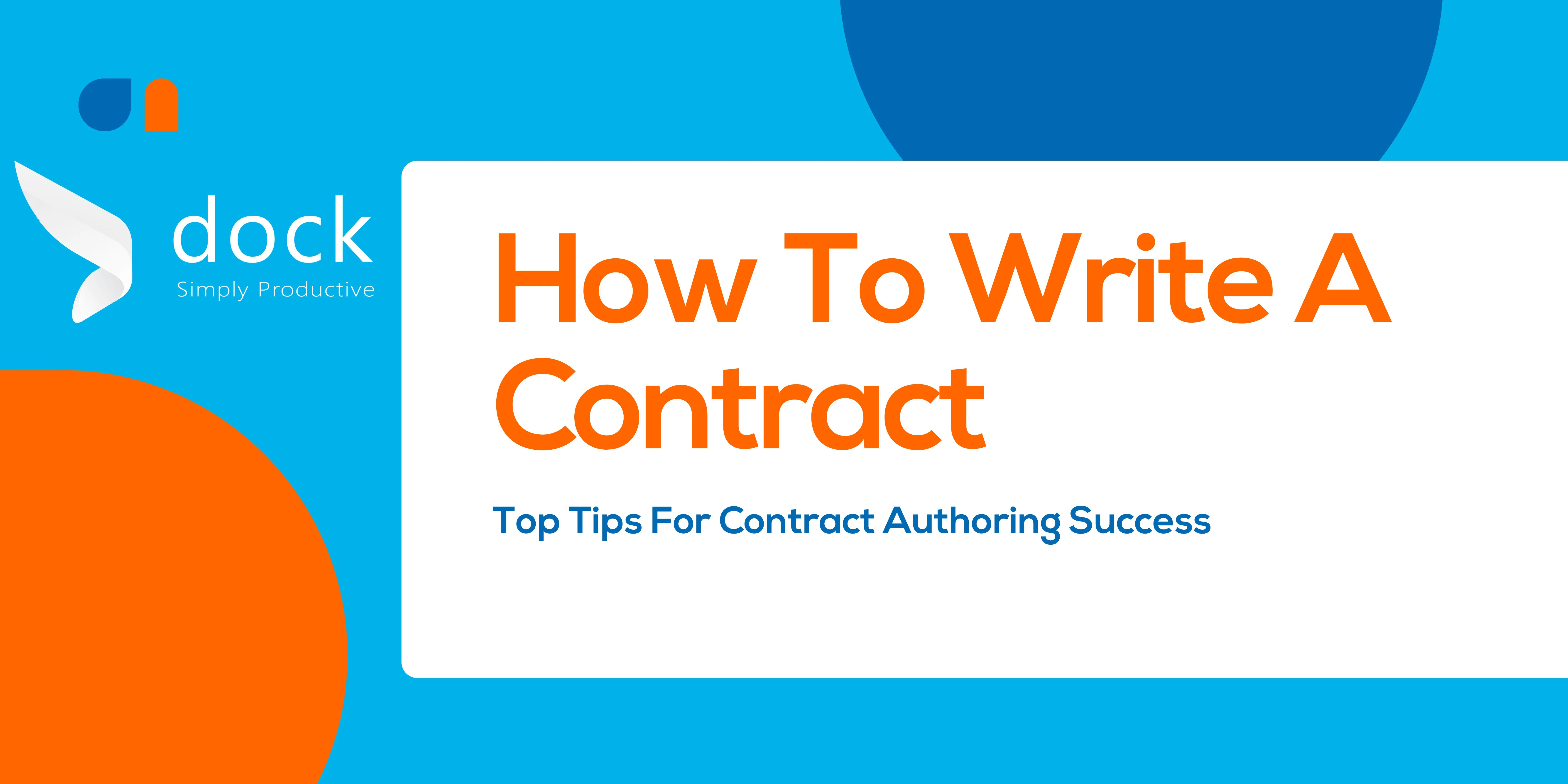 How To Write A Contract