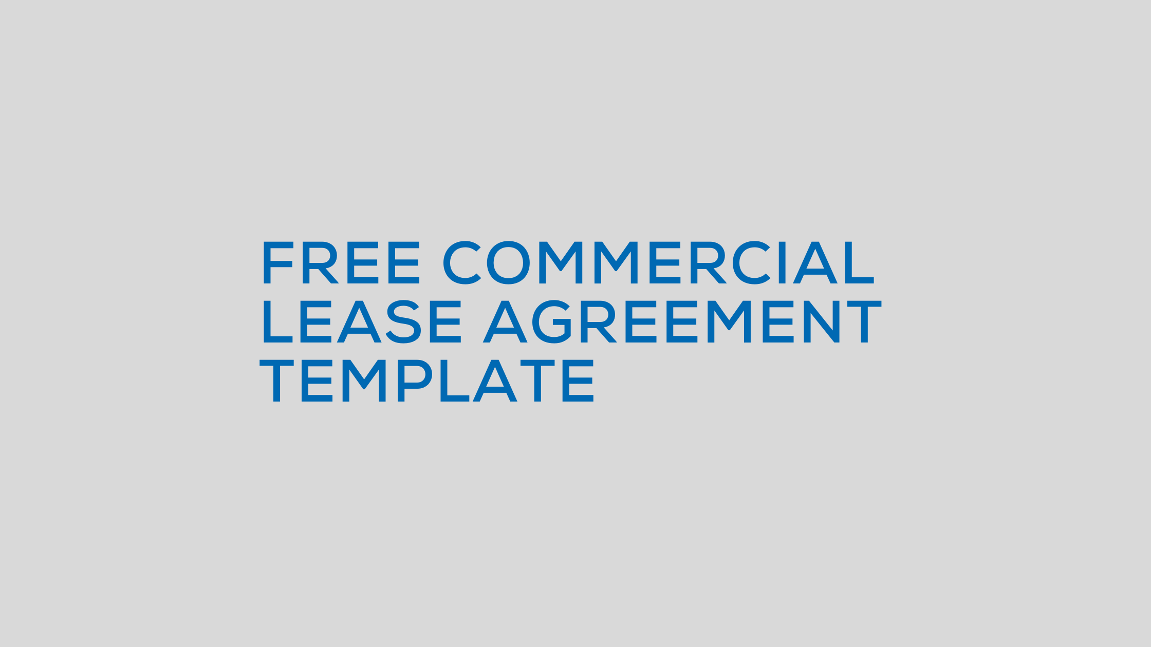 Commercial Lease Contract Agreement Template